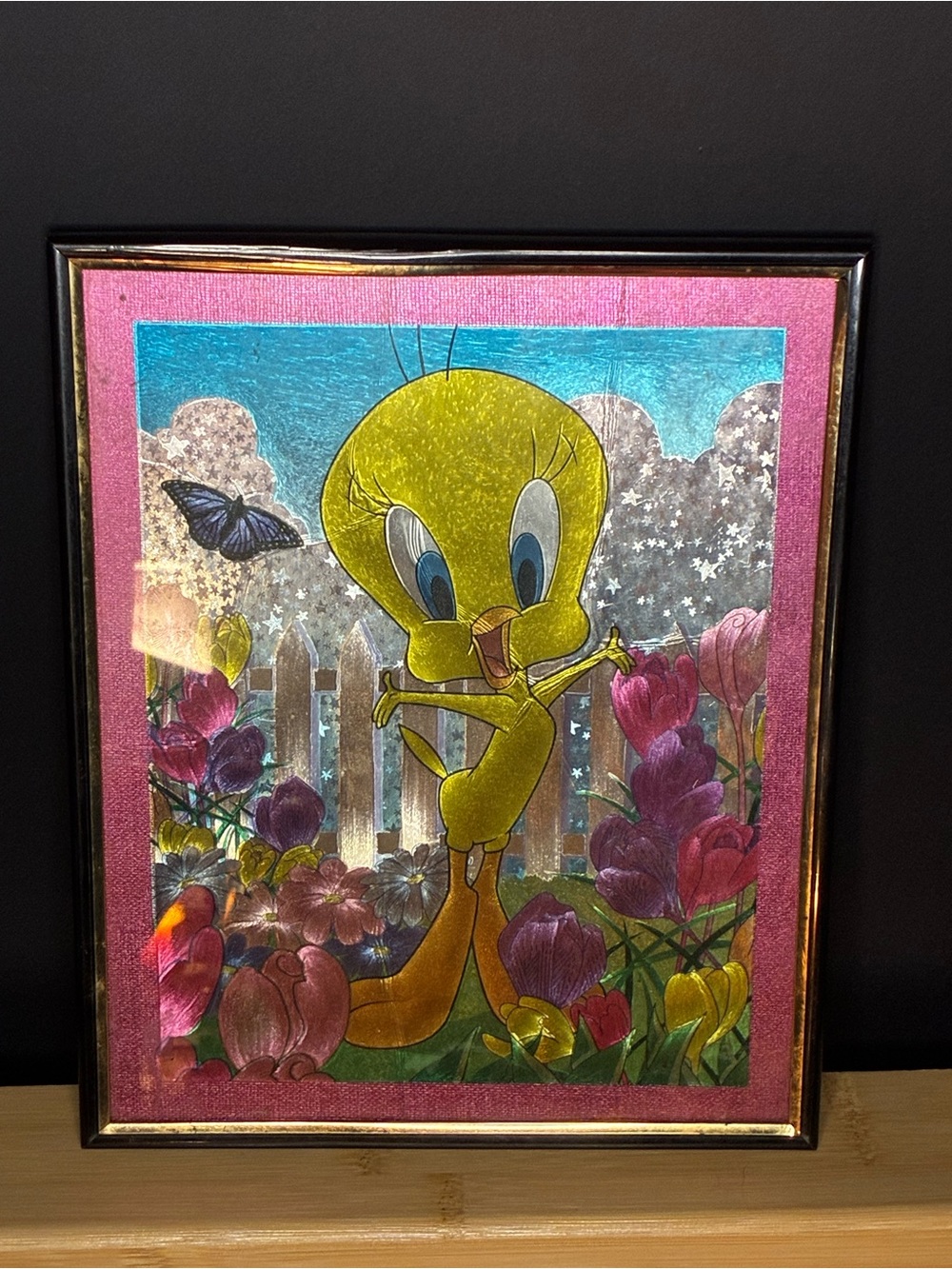 Vintage Warner Bros. Tweety Floral Foil Art
